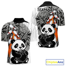 Load image into Gallery viewer, Black and White Panda Bowling Shirts For men Custom Funny Team Bowling Jerseys, Bowling Uniform NQS11113