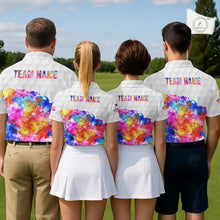 Load image into Gallery viewer, Colorful watercolor Womens Golf polo shirts Custom team golf outfit, Personalized ladies golf top NQS11315