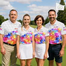 Load image into Gallery viewer, Colorful watercolor Womens Golf polo shirts Custom team golf outfit, Personalized ladies golf top NQS11315