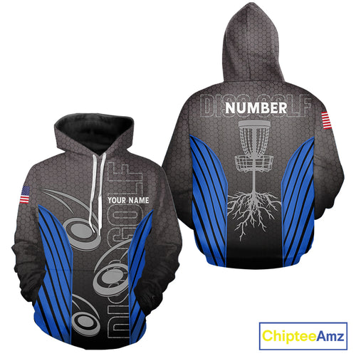 Disc golf Hoodies custom name, number camo disc golf jersey, disc golf apparel | Blue NQS11123