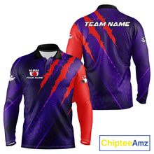 Load image into Gallery viewer, Personalized bowling shirts for men custom purple and red team bowling jerseys, gift for bowlers NQS11554