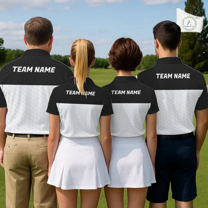 Black and White Golf Polo shirts For Women Custom golf attire for ladies, best golf gifts for women NQS11702