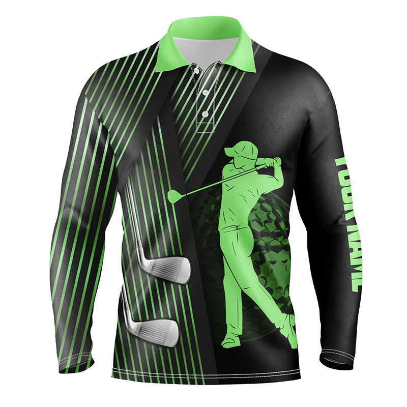 Black and Green Mens golf polo shirts custom golf clubs team golf shirts, golf tops for men NQS7960