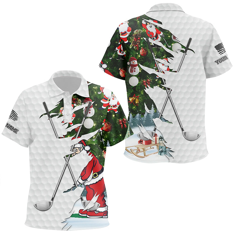 Christmas golf pattern white golf ball skin Kid golf polo shirts custom golf clubs outfit NQS6748