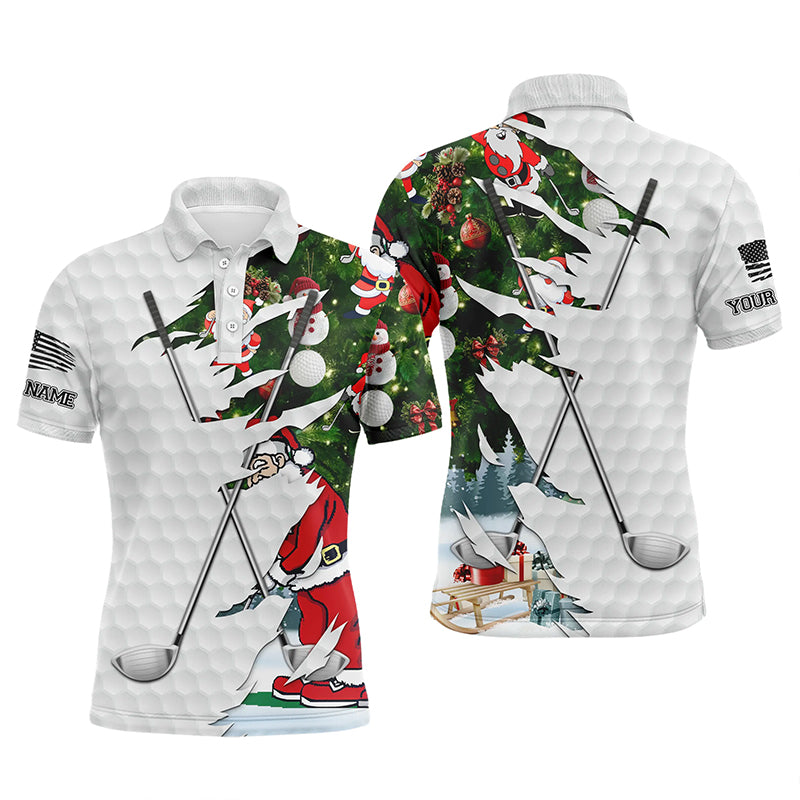 Christmas golf pattern white golf ball skin Men golf polo shirts custom golf clubs outfit men NQS6748