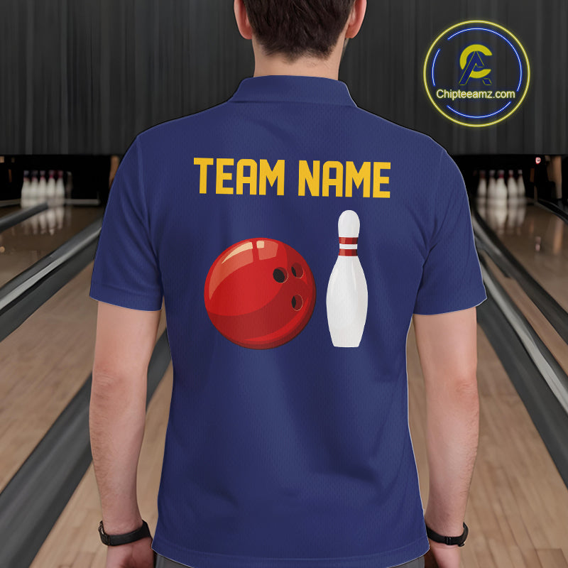 Personalized Yellow and Blue Retro Bowling Shirts For Men custom vintage bowling team jerseys NQS11165