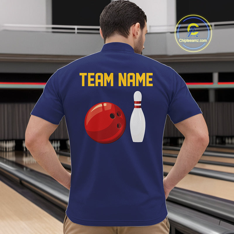 Personalized Yellow and Blue Retro Bowling Shirts For Men custom vintage bowling team jerseys NQS11165