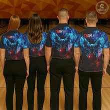 Load image into Gallery viewer, Smoke American Flag Eagle Bowling Shirts For Men Custom patriotic Bowling Team Polo, 1/4 zip Jerseys NQS11179