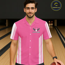 Load image into Gallery viewer, Custom Retro Pink Bowling Button-up Shirts, Team Bowling Hawaiian League jerseys NQS11589