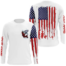 Load image into Gallery viewer, American flag chinook salmon fishing personalized patriotic UV Protection salmon Fishing Shirt for men NQS5625