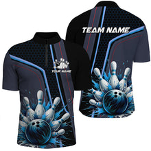 Load image into Gallery viewer, Personalized Bowling shirt for Men Custom Team's Name Bowling League Jersey, Gift For Bowlers | Blue NQS8852