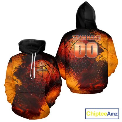 Personalized orange grunge pattern Basketball shirts Custom Basketball team jerseys NQS11390