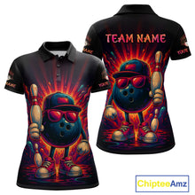 Load image into Gallery viewer, Personalized Funny Bowling Polo, Quarter Zip Shirts For Women Custom Team Bowling League Jerseys NQS11111