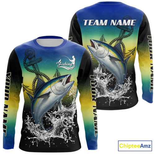 Personalized Tuna Fishing scales Long sleeve fishing shirts Custom Tuna performance fishing apparel NQS11114
