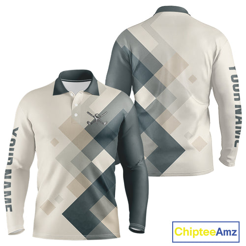 Vintage Pastel Argyle Pattern Golf Polo Shirt For Men Custom retro mens golf outfit NQS10232