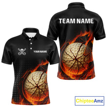 Load image into Gallery viewer, Flame Broken Golf Ball Custom Men golf polo shirt, personalized cool golf outfit for men NQS10101