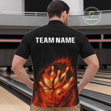 Load image into Gallery viewer, Flame Broken Bowling Ball and pins Bowling Shirt For Men Custom Flame Team Bowling Jerseys NQS10102