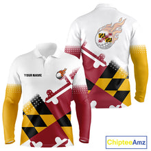 Load image into Gallery viewer, Maryland Flag Men golf polo shirt Custom patriotic golf outfit for men NQS10105