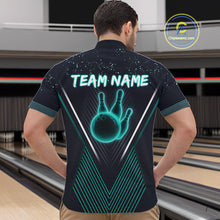 Load image into Gallery viewer, Bowling polo, quarter zip shirt for Men custom team bowling jersey, gift for bowlers | Turquoise NQS10256