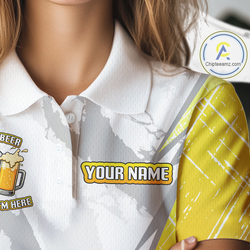 Golf and beer That's why I'm here Funny Women golf polo shirts Custom Team Golf shirt for ladies NQS10133