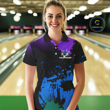 Load image into Gallery viewer, Personalized Bowling Polo, Quarter Zip Shirts For Women Custom Team Bowling Jersey Gift For Bowlers NQS10596