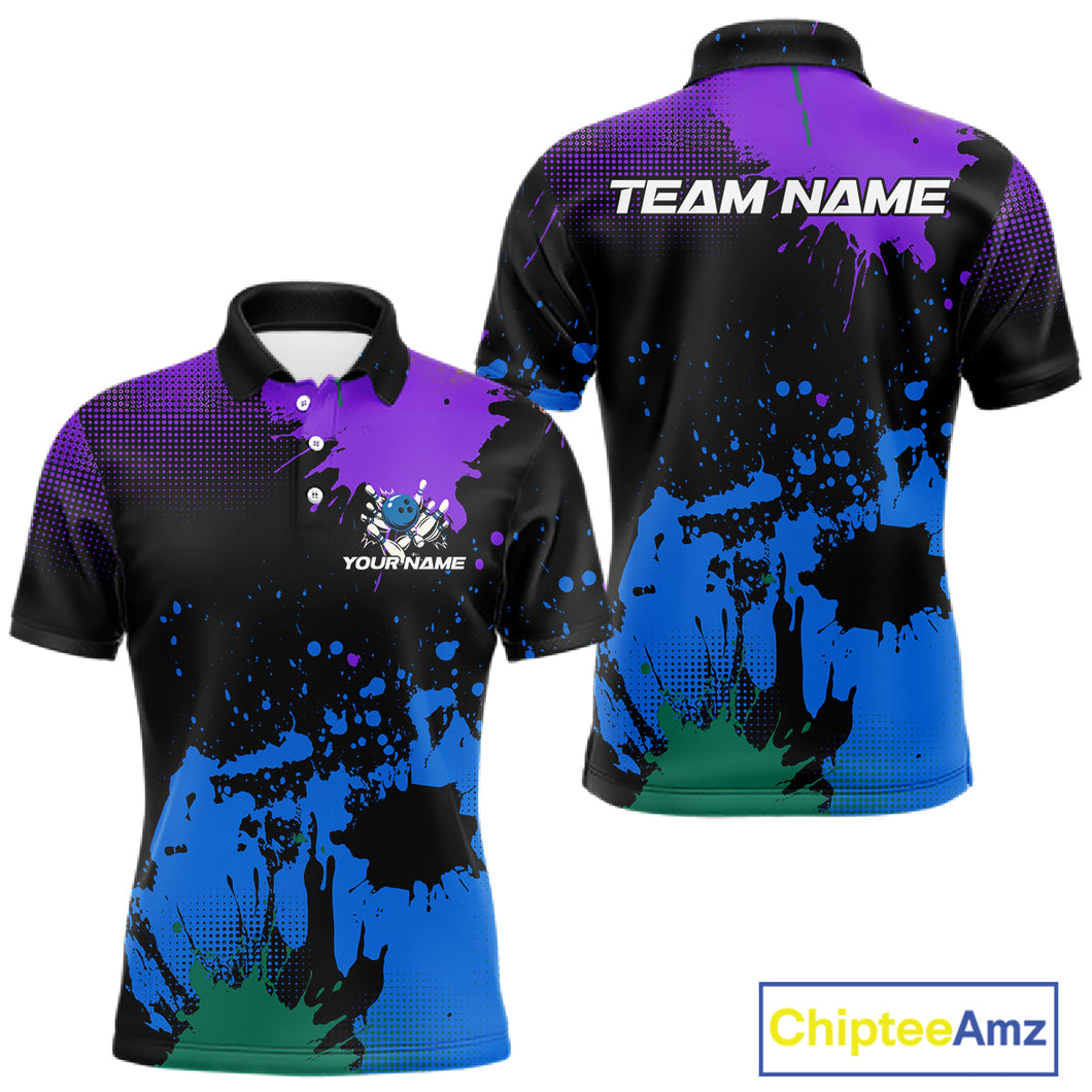 Personalized Bowling Polo, Quarter Zip Shirts For Men Custom Team Bowling Jersey Gift For Bowlers NQS10596
