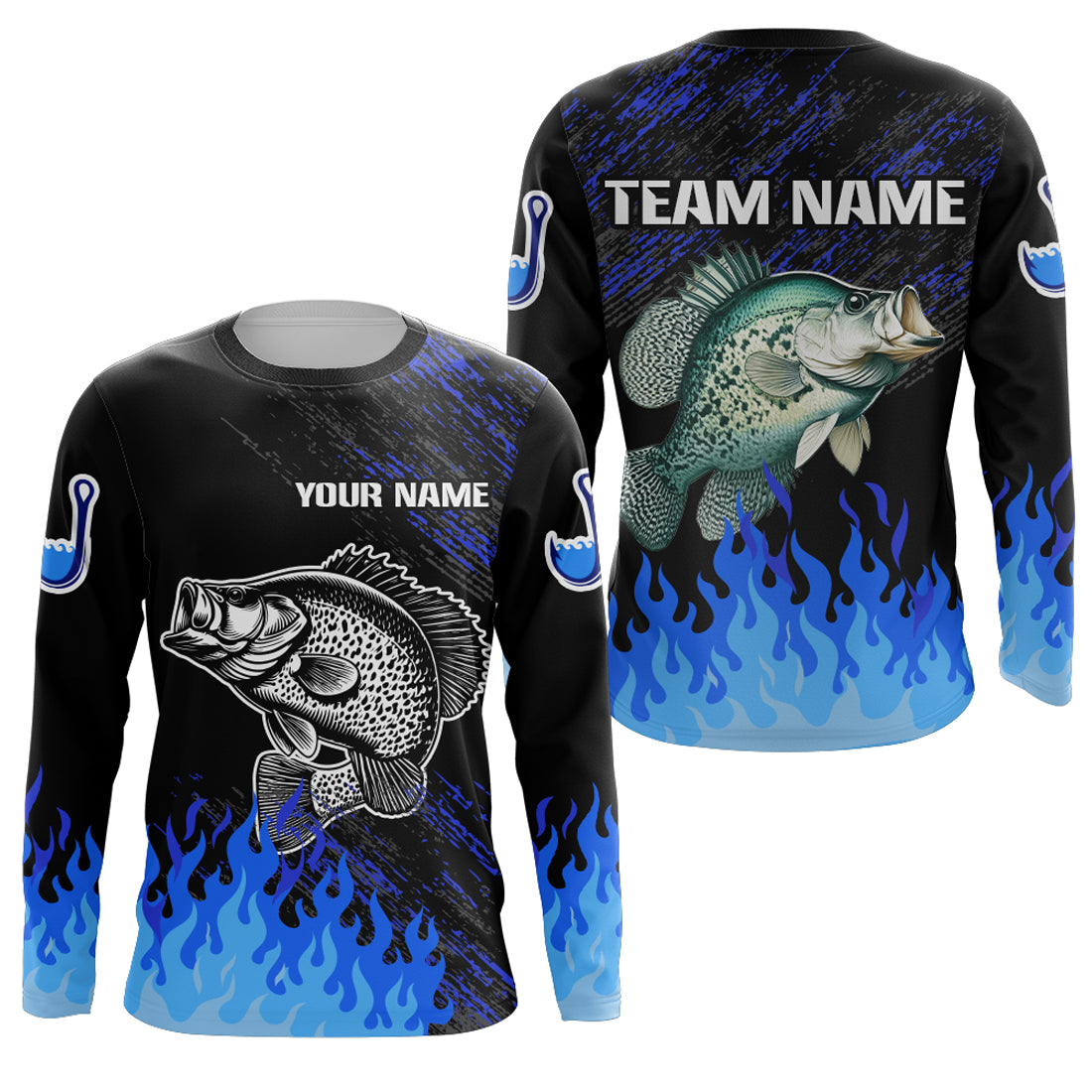 Custom Crappie Fishing Long Sleeve Fishing Shirts, Personalized Crappie Fishing Team Jerseys NQS