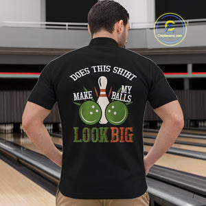 Green & Orange Retro Black Bowling shirts for men custom Does this shirt make my balls look big NQS10622