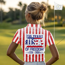 Load image into Gallery viewer, Custom 250 years of freedom American Flag Womens Golf Polo shirts, patriotic team golf jerseys NQS11598