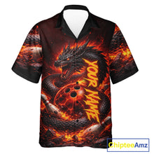 Load image into Gallery viewer, Custom Red Dragon Bowling Hawaiian Shirt, Team Bowling League jerseys NQS11588