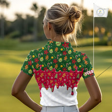 Load image into Gallery viewer, Funny Christmas pattern Golf Polo Shirts For Women custom Christmas golf gifts ladies golf outfit NQS10866