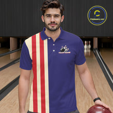 Load image into Gallery viewer, Red, White and Blue Retro Bowling Shirts For Men custom patriotic bowling outfits team jerseys NQS11167