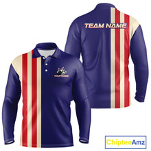 Load image into Gallery viewer, Red, White and Blue Retro Bowling Shirts For Men custom patriotic bowling outfits team jerseys NQS11167