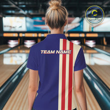 Load image into Gallery viewer, Red, White and Blue Retro Bowling Shirts For Women custom patriotic bowling outfits team jerseys NQS11167