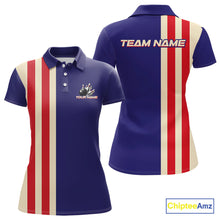 Load image into Gallery viewer, Red, White and Blue Retro Bowling Shirts For Women custom patriotic bowling outfits team jerseys NQS11167