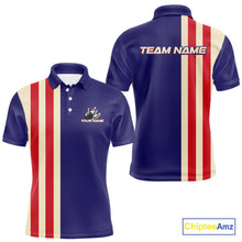 Load image into Gallery viewer, Red, White and Blue Retro Bowling Shirts For Men custom patriotic bowling outfits team jerseys NQS11167