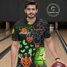 Load image into Gallery viewer, Custom Funny Halloween Team Bowling Shirts For Men, Personalized Halloween Bowling Gifts NQS10833