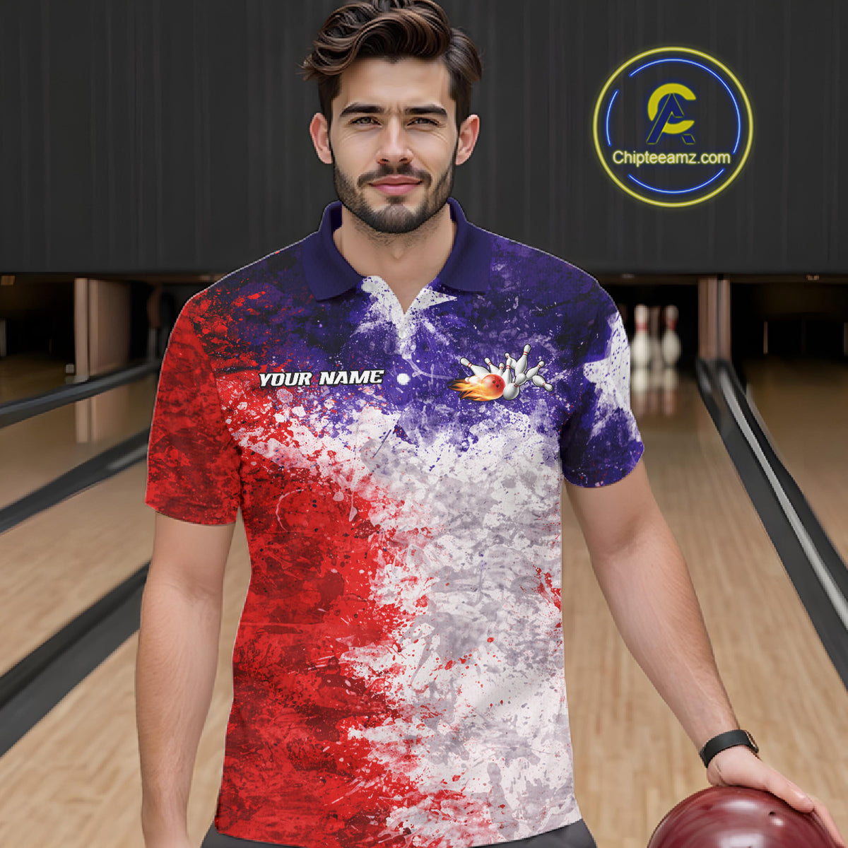Custom Texas Flag Bowling Polo, 1/4 zip Shirts For Men, Patriotic Texas Bowling Team League Jerseys NQS11626