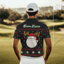 Load image into Gallery viewer, Funny Ugly Christmas pattern Santa Golf Polo Shirts For Men Custom best Mens golf wear, golfing gifts NQS11067