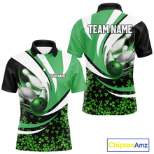 Load image into Gallery viewer, Green shamrock pattern Bowling Shirts For Men custom St Patrick&#39;s Day bowling outfits team jerseys NQS11166