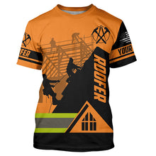 Load image into Gallery viewer, Roofing custom Name UV Protection orange Shirts for Roofer Contractors, Roofing Expert FSD4058