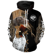 Load image into Gallery viewer, German Shorthaired Pointer Hunting Dog Custom Name Hoodie Shirt for Hunter FSD4684