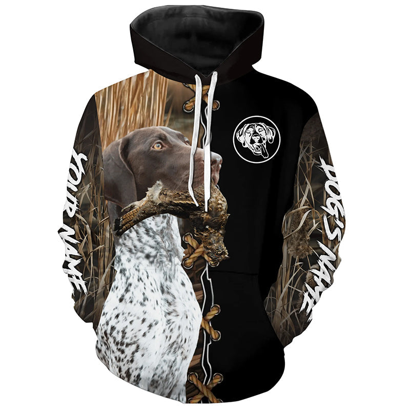 German Shorthaired Pointer Hunting Dog Custom Name Hoodie Shirt for Hunter FSD4684