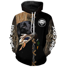 Load image into Gallery viewer, Black Labrador Retriever Hunting Dog Custom Name Hoodie Shirt for Hunter FSD4685