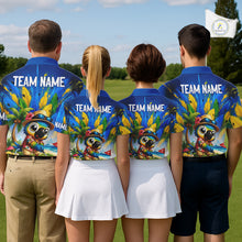 Load image into Gallery viewer, Funny Hawaiian Bird Golf Jersey, Personalized Tropical Parrot Womens Golf Polo Shirt NHT1190