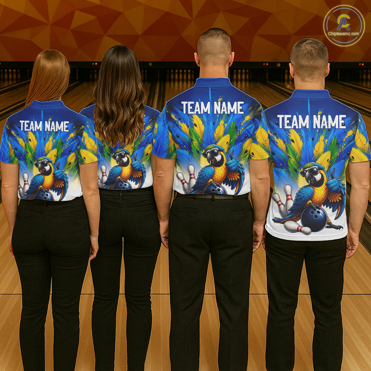 Custom Green Funny Parrot Bowling Jersey For Women Bowling League Bowling Team Shirts NHT1201