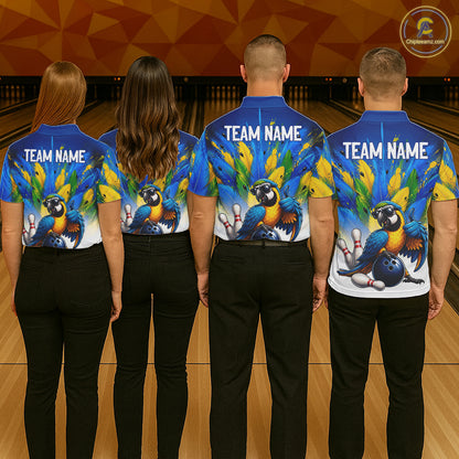 Custom Green Funny Parrot Bowling Jersey For Women Bowling League Bowling Team Shirts NHT1201
