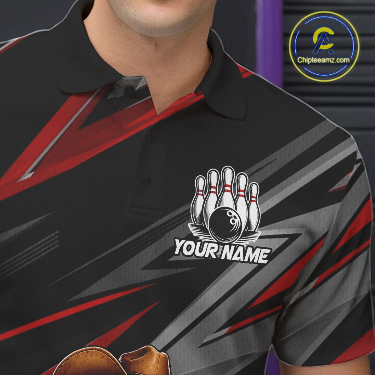 Personalized Team Jersey Men's Custom Cowboy Duck Bowling Polo & 1/4 Zip Shirt |Red NHT1204