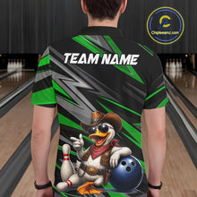 Load image into Gallery viewer, Personalized Team Jersey Men's Custom Cowboy Duck Bowling Polo &amp; 1/4 Zip Shirt |Green NHT1205
