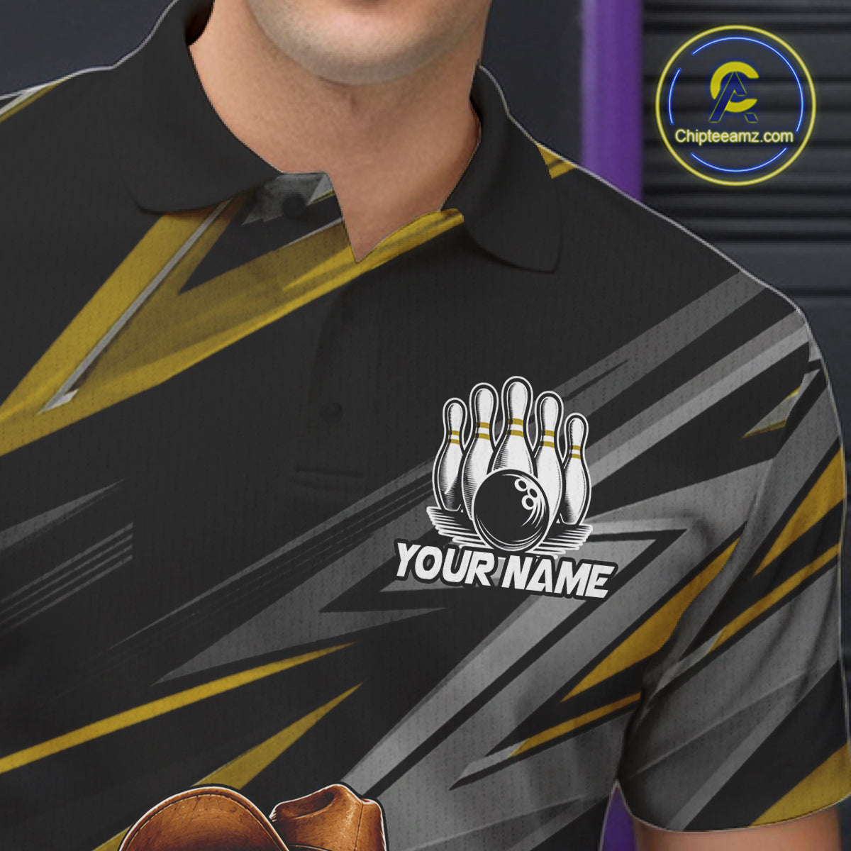 Personalized Team Jersey Men's Custom Cowboy Duck Bowling Polo & 1/4 Zip Shirt |Yellow NHT1207